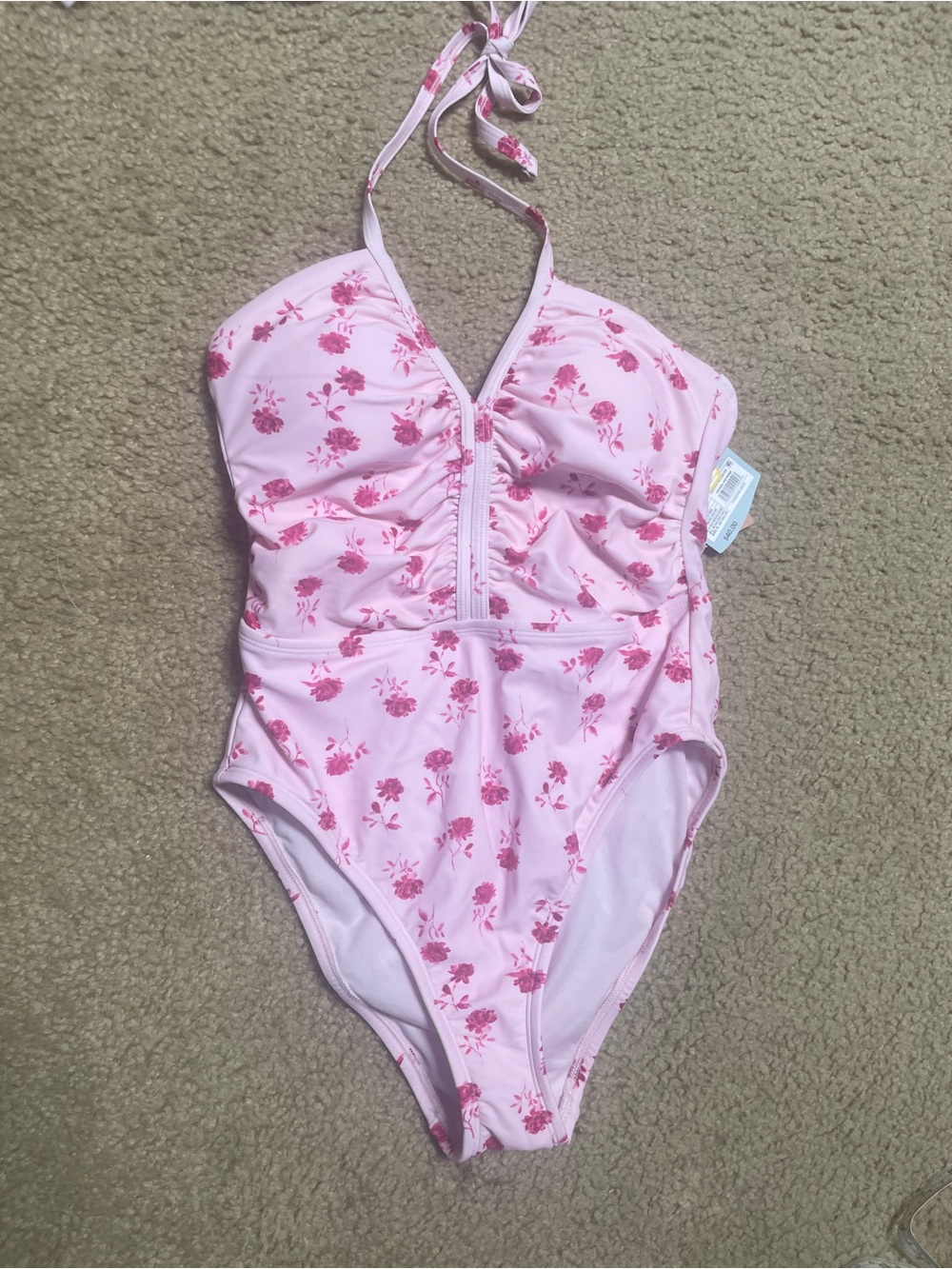 Pink Floral One-Piece Swimsuit